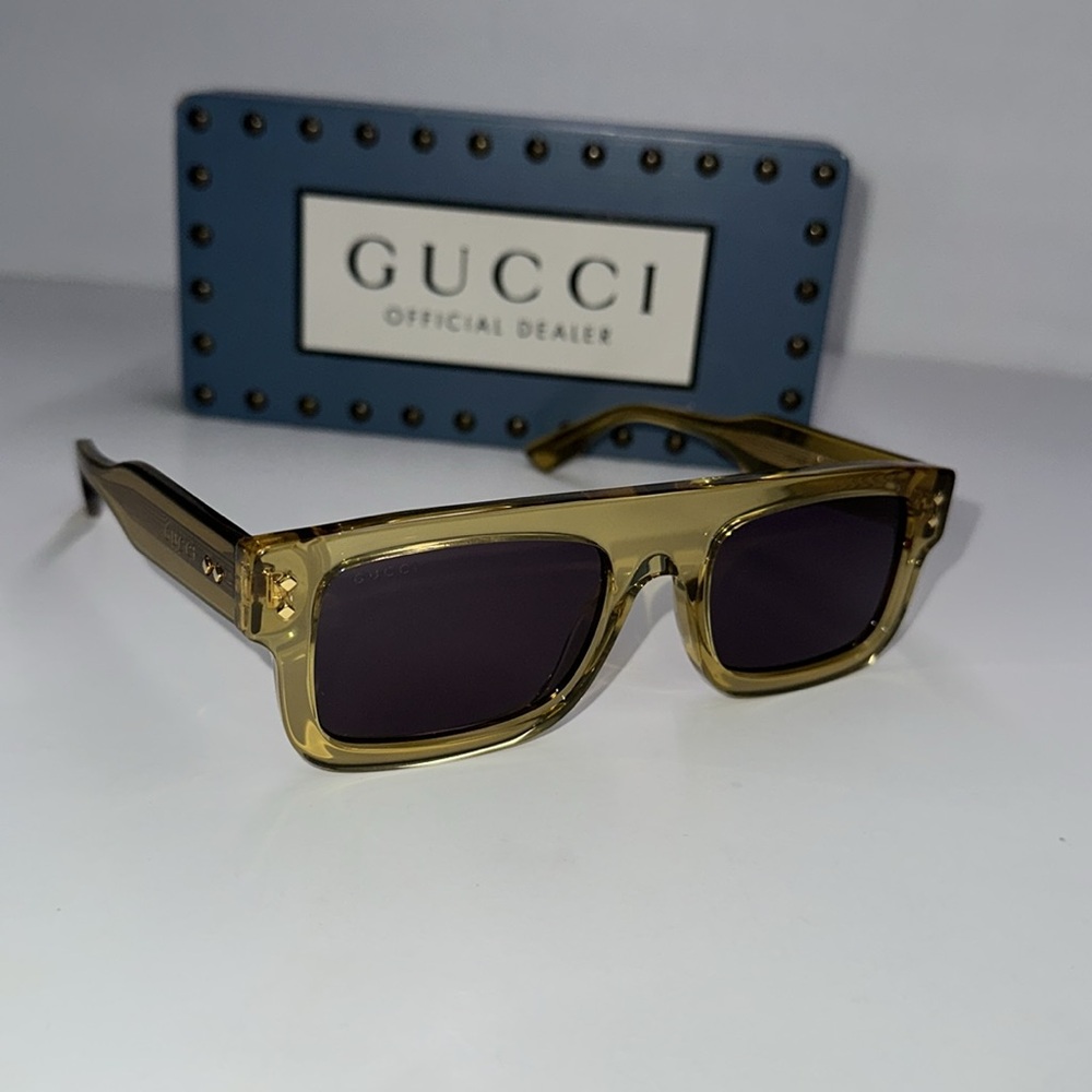 💯- New Authentic GUCCI GG1085S Trendy Sunglasses – Vibrant Yellow and Grey - Picture 8 of 14